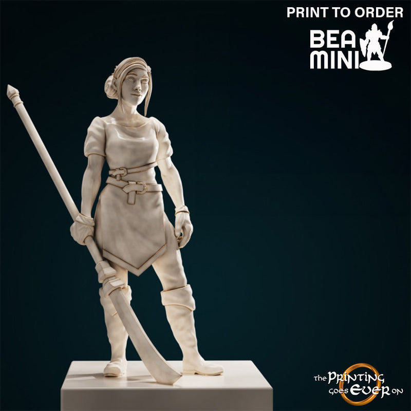 Lily - Human Barbarian | BeaMini Print to Order Miniatures