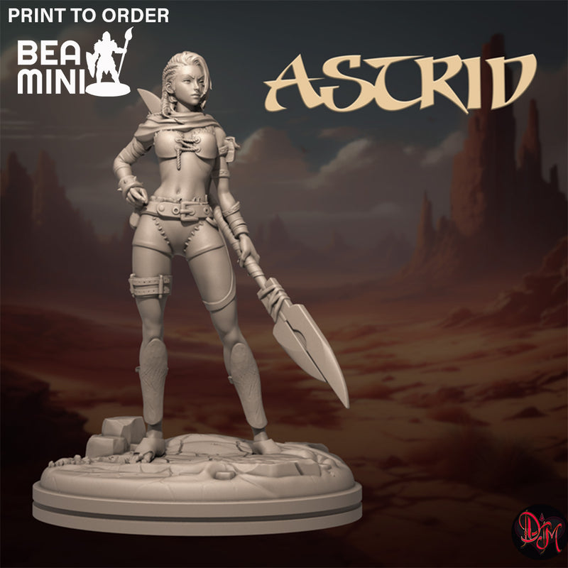 Astrid the Barbarian | BeaMini Print to Order Miniature