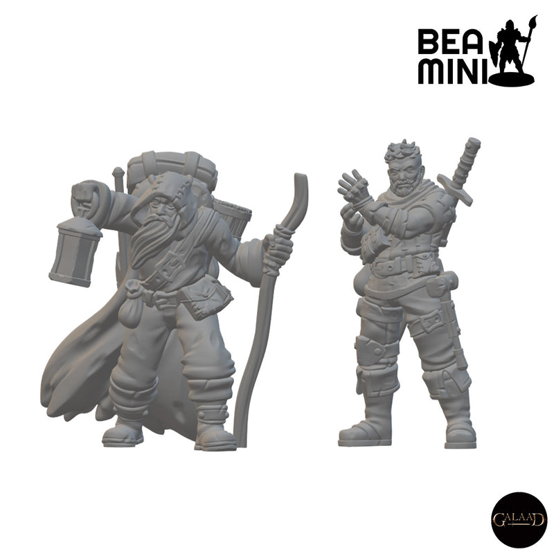 Merchant & Guard | BeaMini Unpainted RPG Miniatures