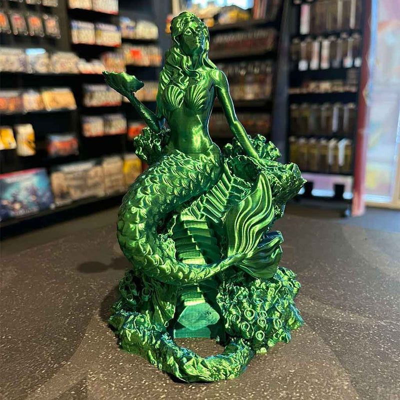 3D Printed Dice Tower - Mermaid (Blue/Green)