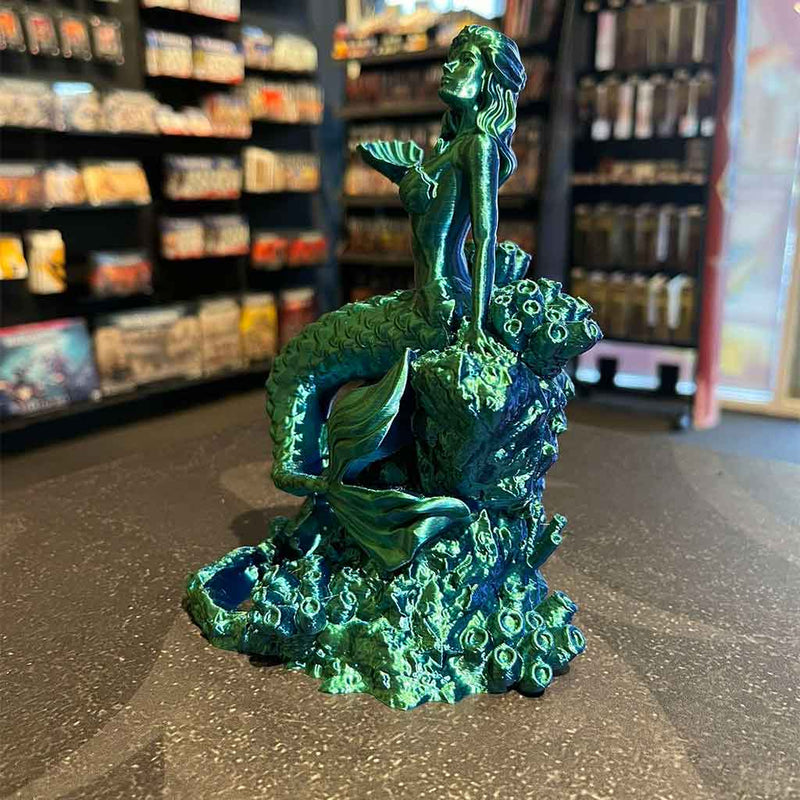 3D Printed Dice Tower - Mermaid (Blue/Green)