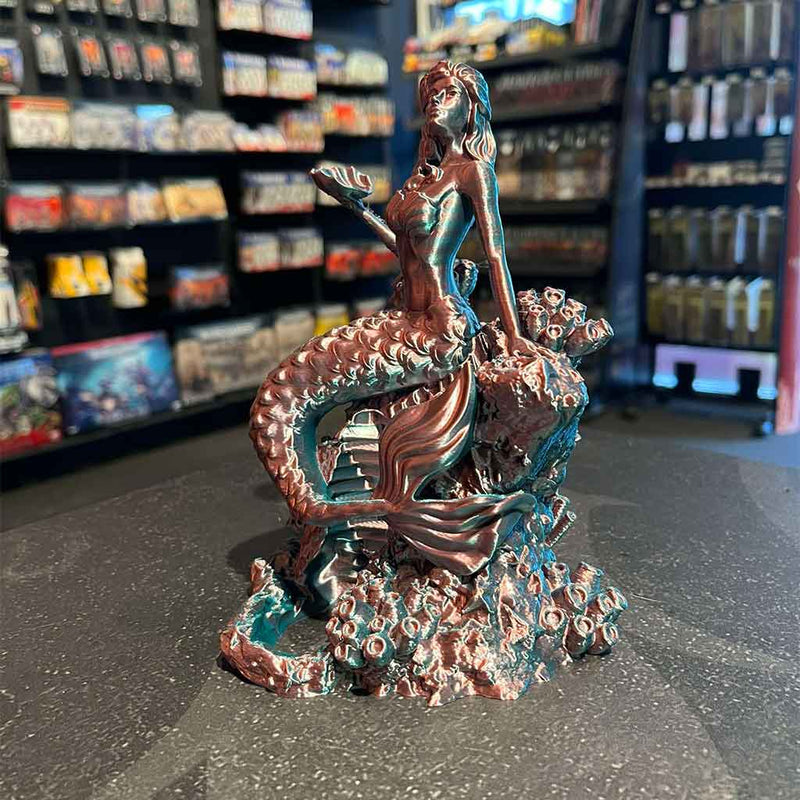 3D Printed Dice Tower - Mermaid (Pink/Teal)