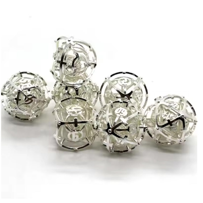 Contemplation Glade - 7 Piece Hollow Metal Dice Set