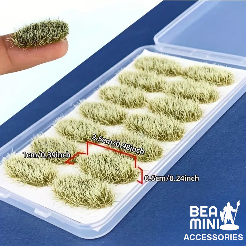 Bea Mini Basing Tufts - White Brown Oval Shaped Grass 14 Tuft Pack