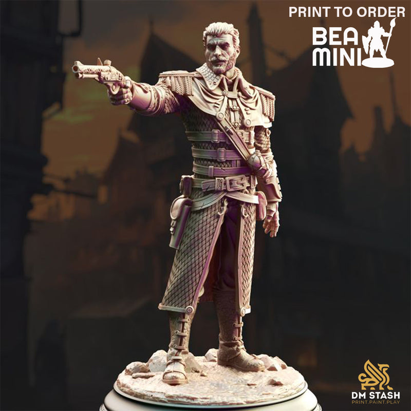 Human Gunslinger - Lorthren | BeaMini Print to Order Miniatures