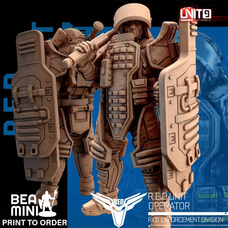 R.E.D. Unit Operator D | BeaMini Print to Order Miniatures