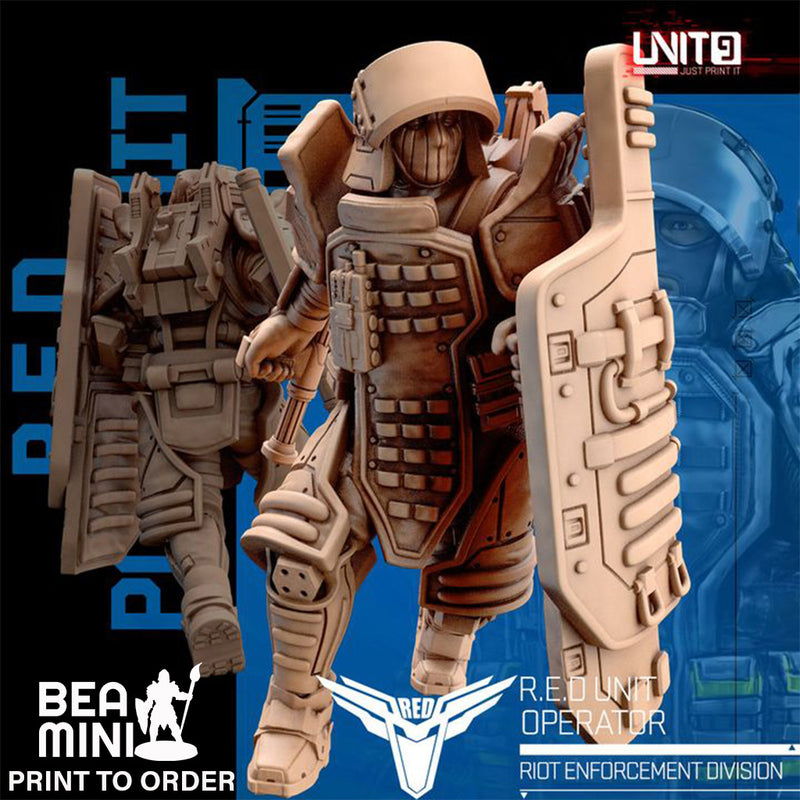 R.E.D. Unit Operator B | BeaMini Print to Order Miniatures