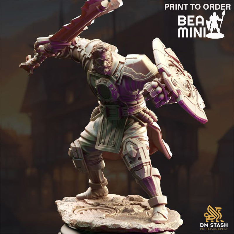 Human Artificer Enforcer - Brandyn Broadoak | BeaMini Print to Order Miniatures