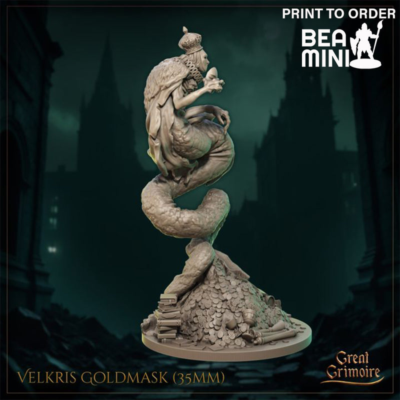 Velkris Goldmask | BeaMini Print to Order Miniatures