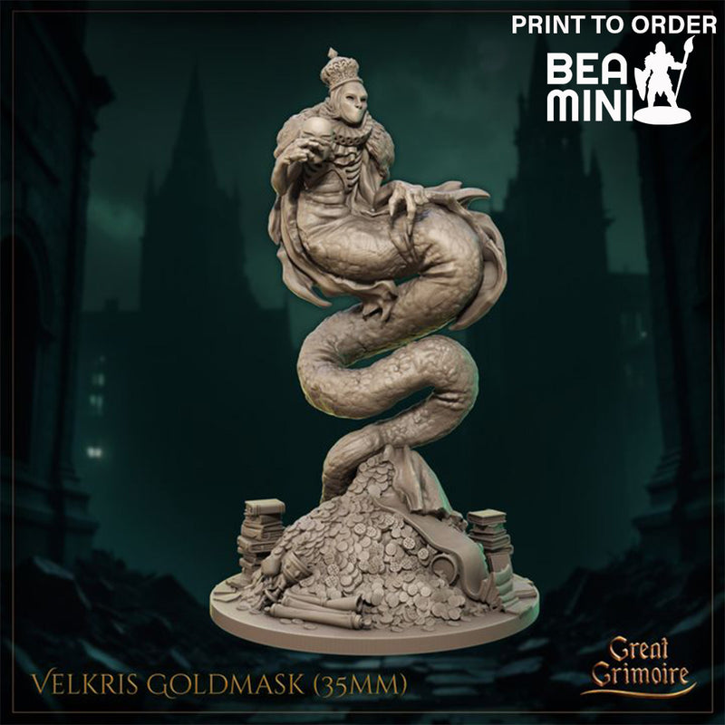 Velkris Goldmask | BeaMini Print to Order Miniatures