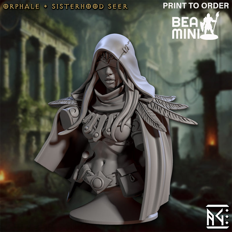 Orphale, Sisterhood Seer Bust | BeaMini Print to Order Miniatures