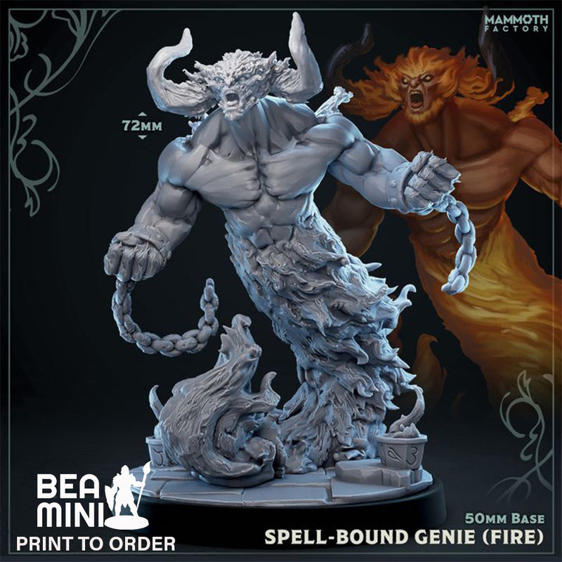 Spell-Bound Genie (Fire) | BeaMini Print to Order Miniatures