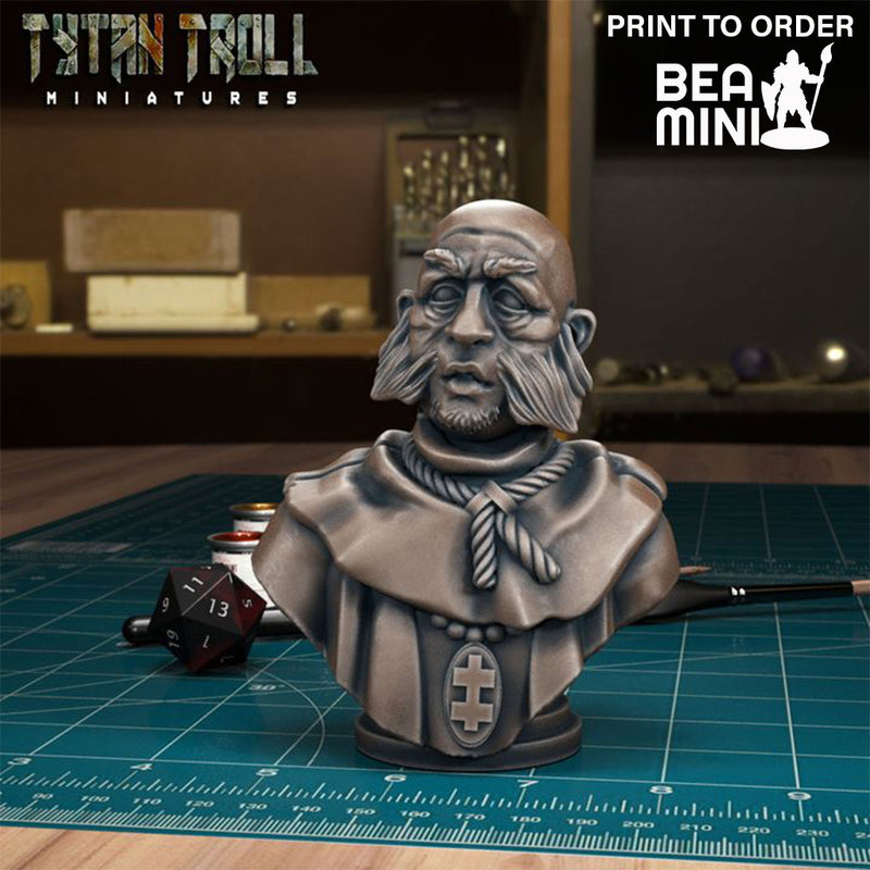 Curse Of Strahd - Lucian Petrovich Bust | BeaMini Print to Order Miniatures