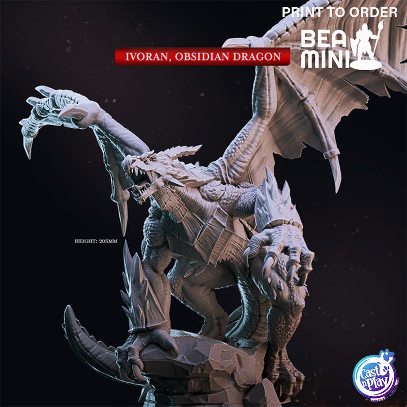 Ivoran, Obsidian Dragon | BeaMini Print to Order Miniatures