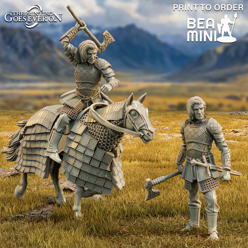 Harwin, Human Fighter – On Foot and Mounted | BeaMini Print to Order Miniatures