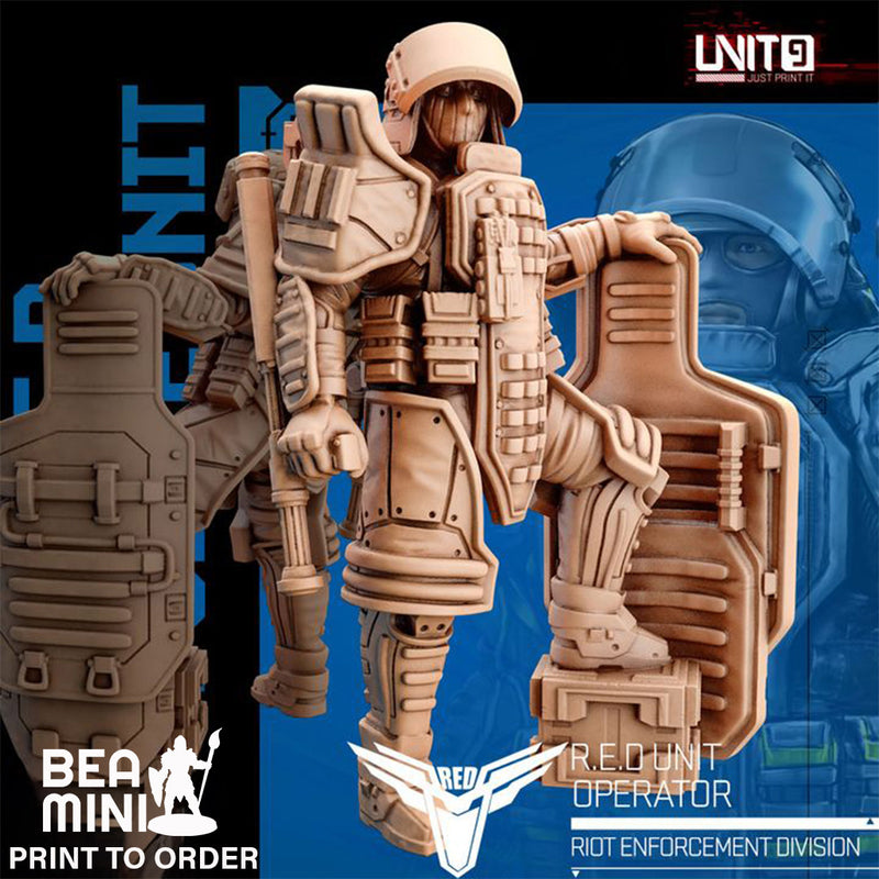 R.E.D. Unit Operator C | BeaMini Print to Order Miniatures