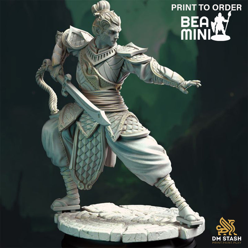 Yuan-Ti Pureblood Fighter - Jin Shi | BeaMini Print to Order Miniatures