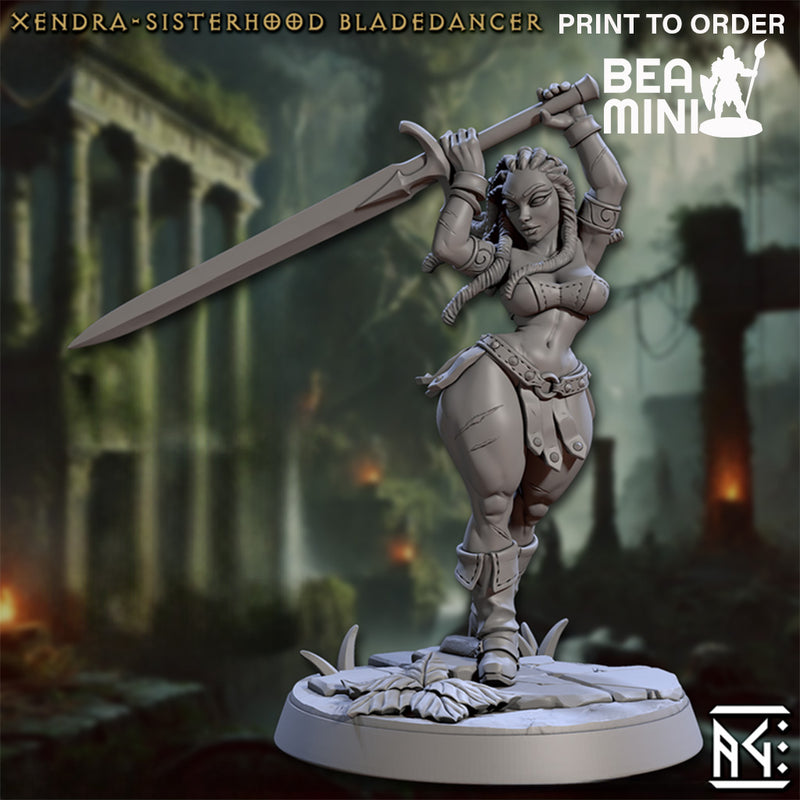 Xendra, Sisterhood Bladedancer | BeaMini Print to Order Miniatures