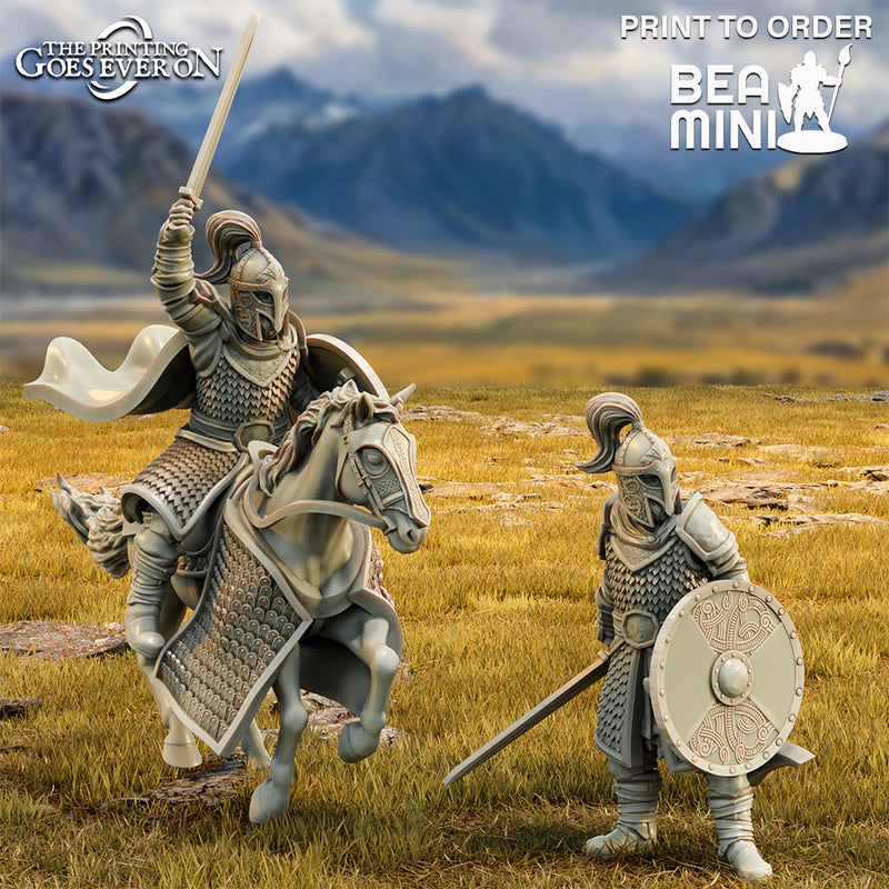 Eredhelm, Human Fighter – On Foot and Mounted | BeaMini Print to Order Miniatures