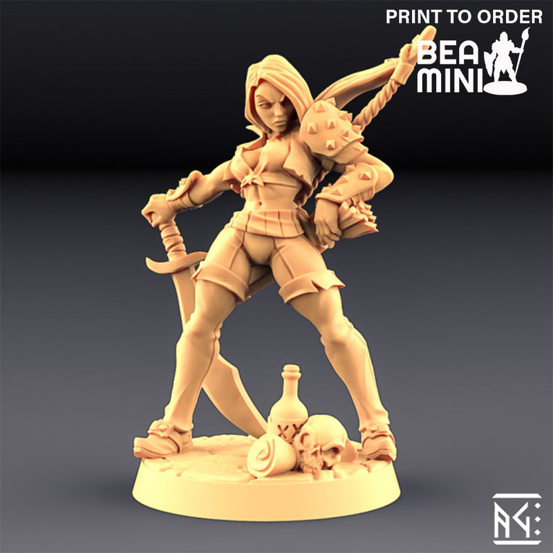 Aline the Bold - Human Rogue | BeaMini Print to Order Miniatures