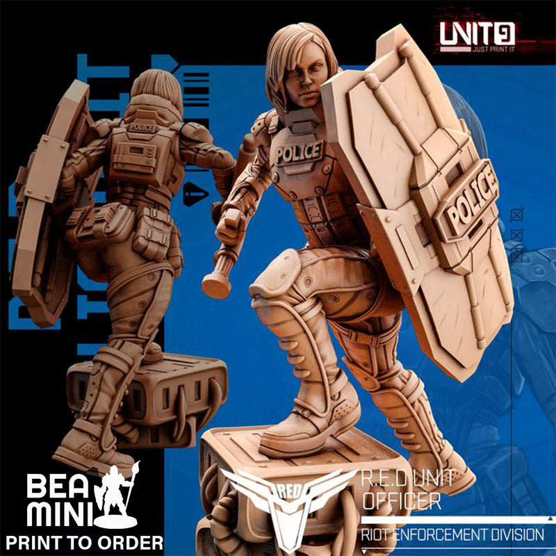 R.E.D. Unit Officer B | BeaMini Print to Order Miniatures