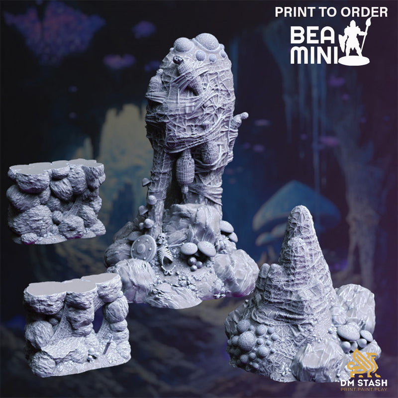 Spider's Lair Terrain Set | BeaMini Print to Order Miniatures