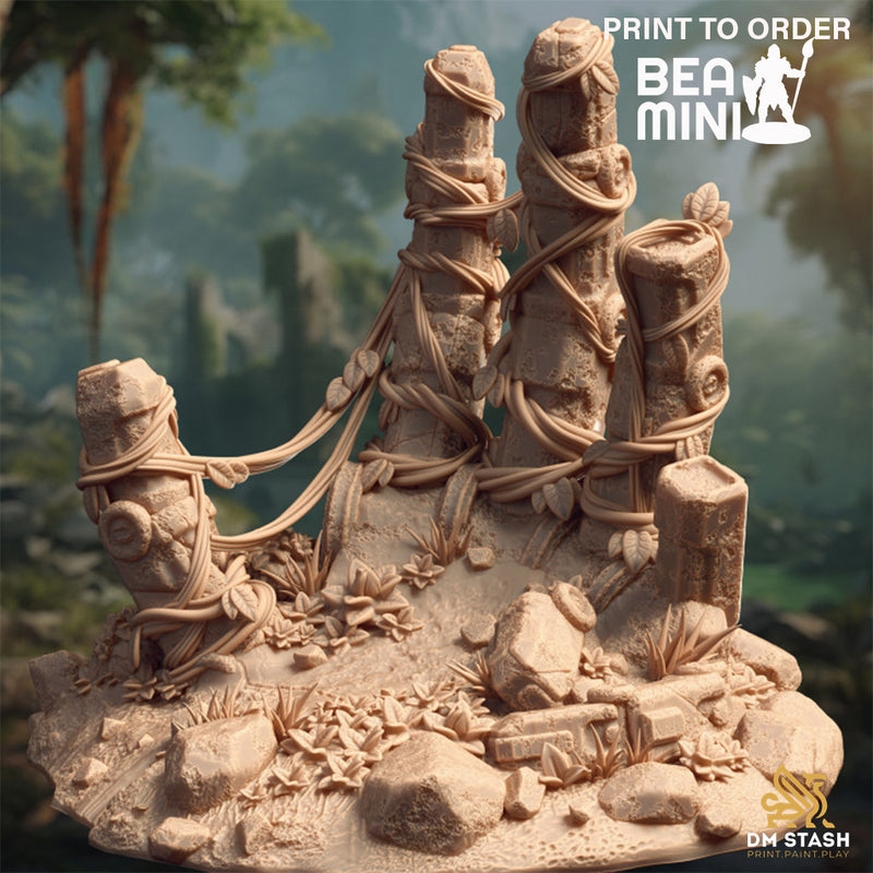 Ancient Statue Ruin Terrain | BeaMini Print to Order Miniatures