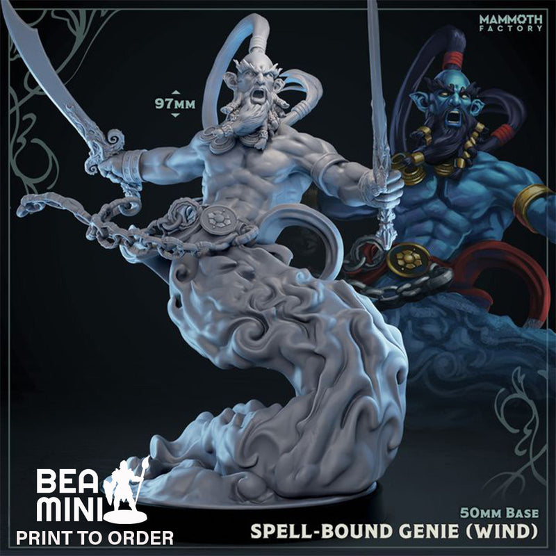 Spell-Bound Genie (Wind) | BeaMini Print to Order Miniatures