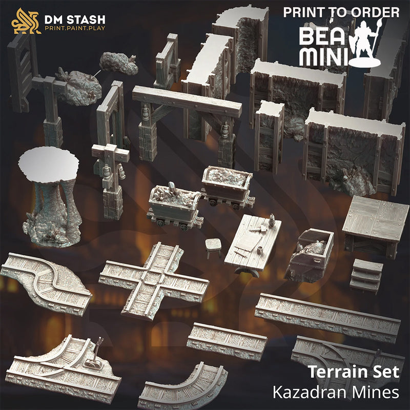 Kazadran Mines - Terrain Set | BeaMini Print to Order Miniatures