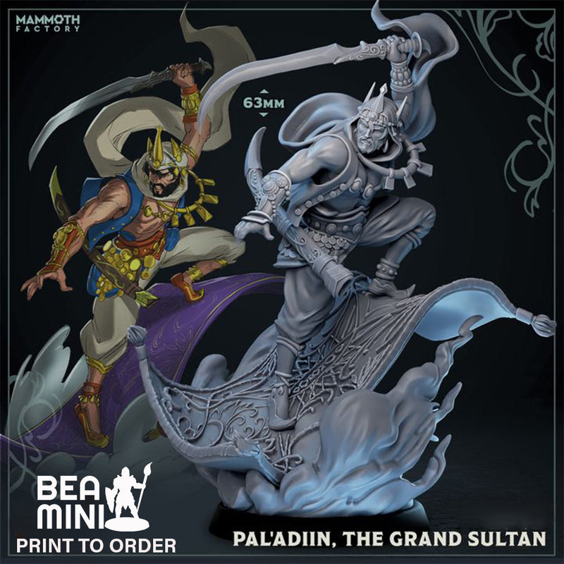 Pal'adiin, the Grand Sultan | BeaMini Print to Order Miniatures