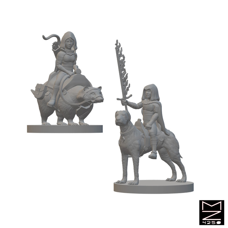 Mounted Halfling Rangers | BeaMini Unpainted RPG Miniatures