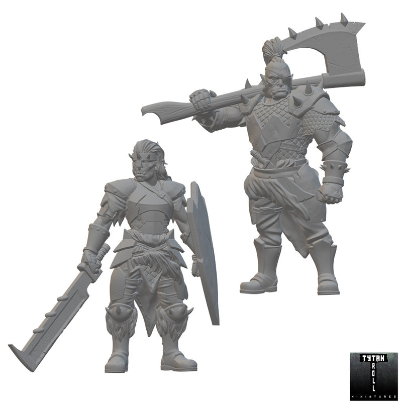 Orc Fighters | BeaMini Unpainted RPG Miniatures