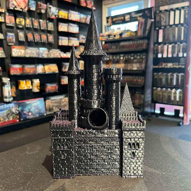 3D Printed Dice Tower - Paladin Castle (Black/Purple)