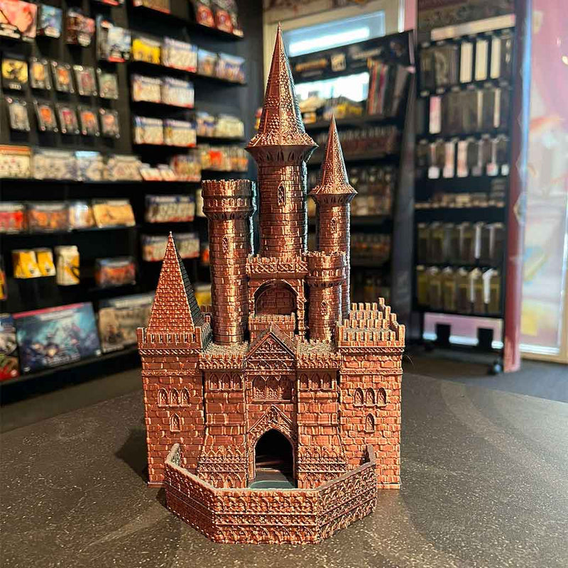 3D Printed Dice Tower - Paladin Castle (Pink/Teal)