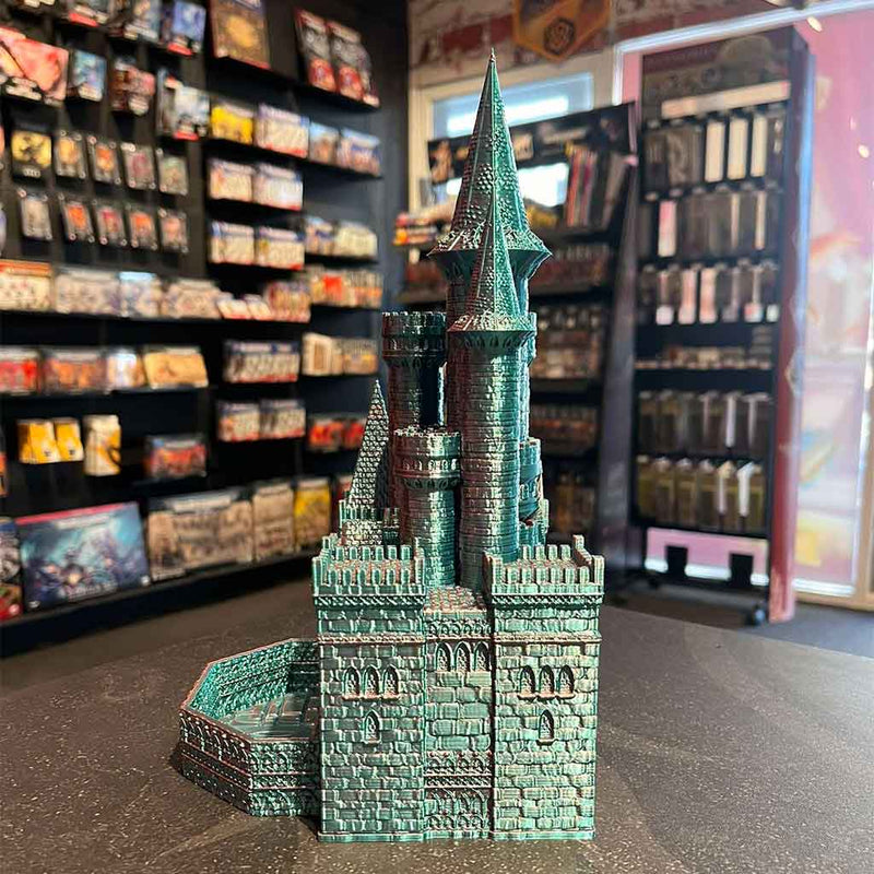 3D Printed Dice Tower - Paladin Castle (Pink/Teal)