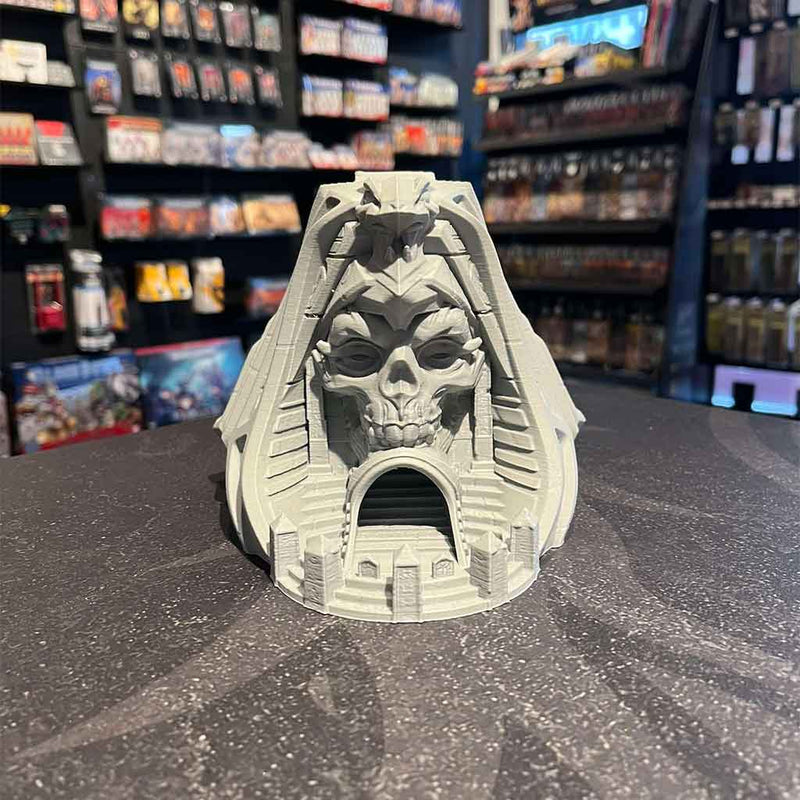 3D Printed Dice Tower - Pharaoh Skull (Grey)