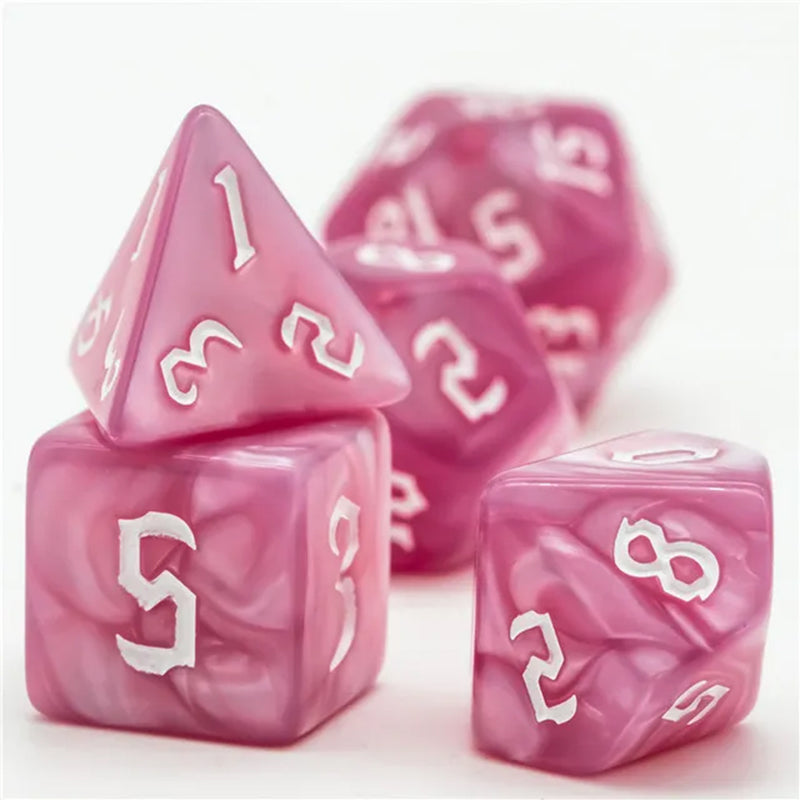 Pinkie Pie - 7 Piece Runic Polyhedral Dice Set + Dice Bag