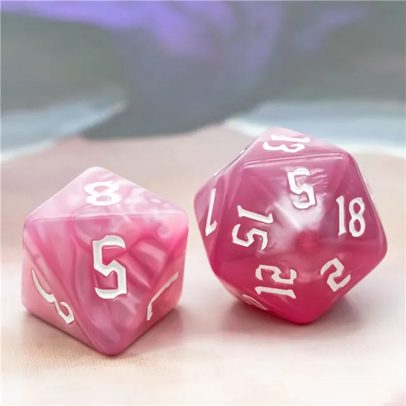 Pinkie Pie - 7 Piece Runic Polyhedral Dice Set + Dice Bag