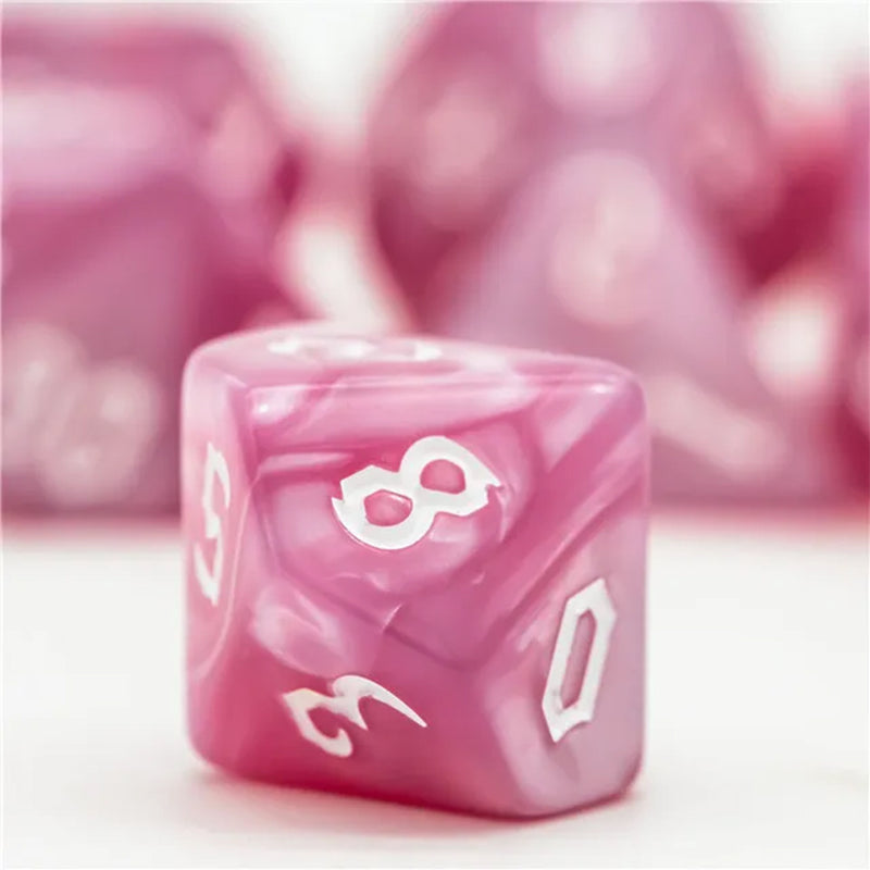 Pinkie Pie - 7 Piece Runic Polyhedral Dice Set + Dice Bag