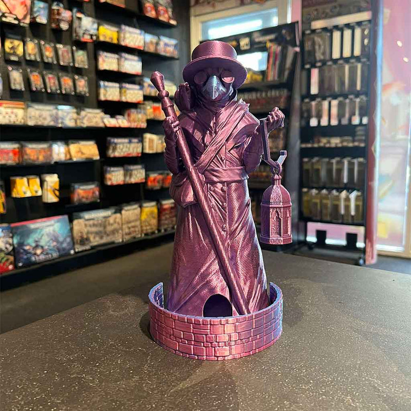 3D Printed Dice Tower - Plague Doctor (Blue/Purple)