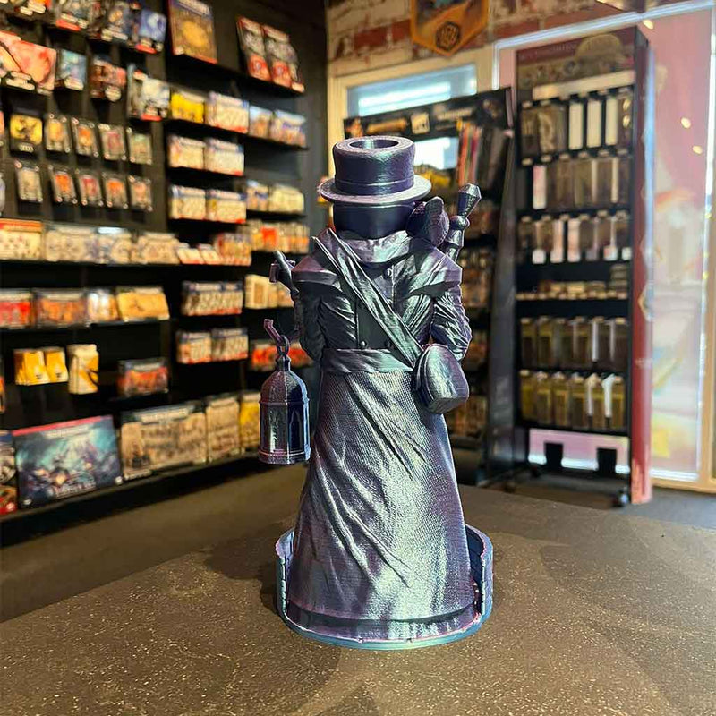 3D Printed Dice Tower - Plague Doctor (Blue/Purple)