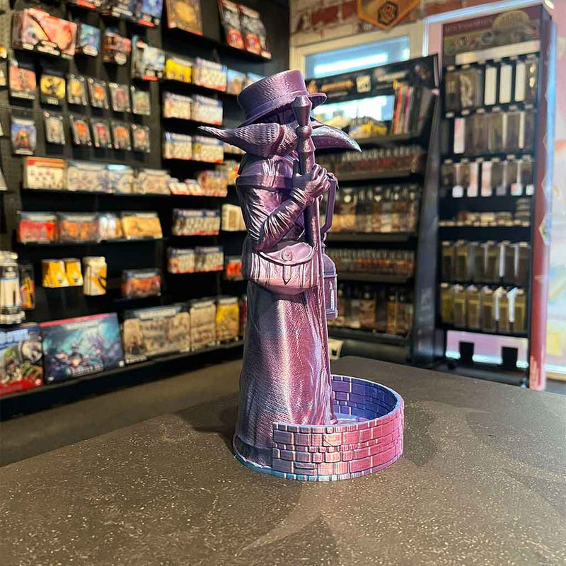 3D Printed Dice Tower - Plague Doctor (Blue/Purple)