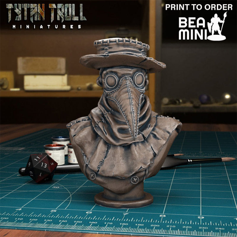 Plague Doctor Bust | BeaMini Print to Order Miniatures