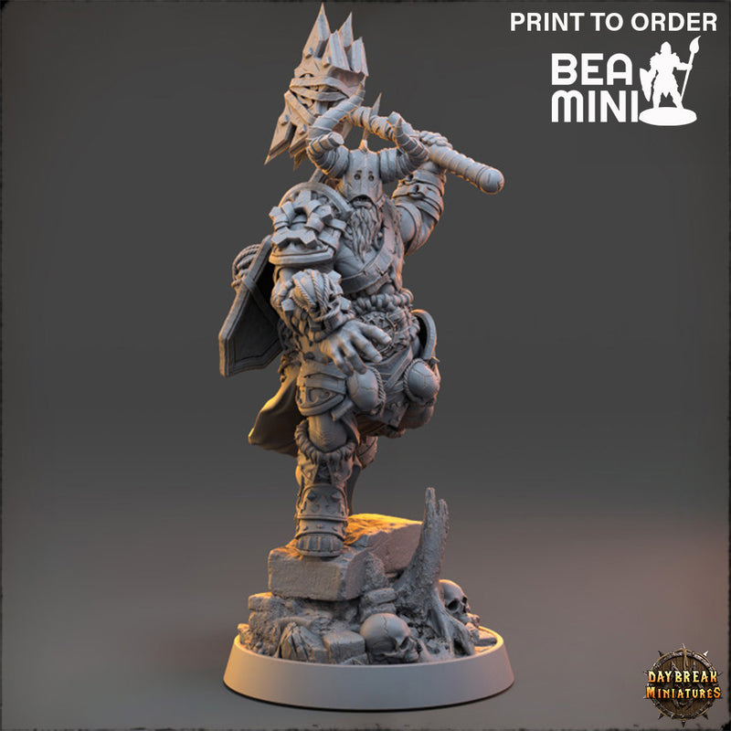 Preontz the Foreshadower, Chaos Barbarian | BeaMini Print to Order Miniatures