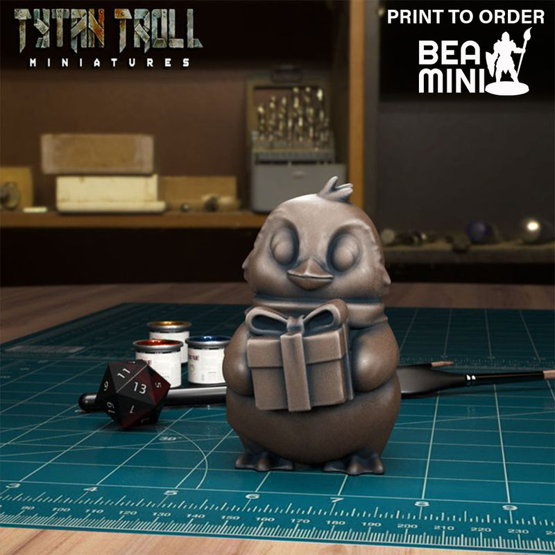 Present Penguin | BeaMini Print to Order Miniatures