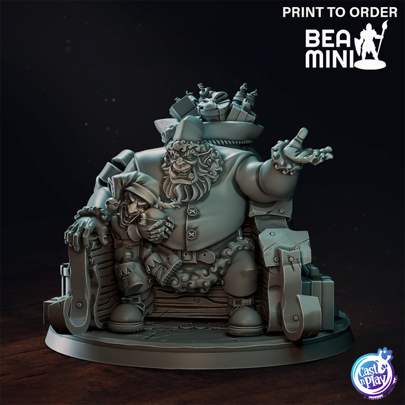 Orc Claus on Throne | BeaMini Print to Order Miniature