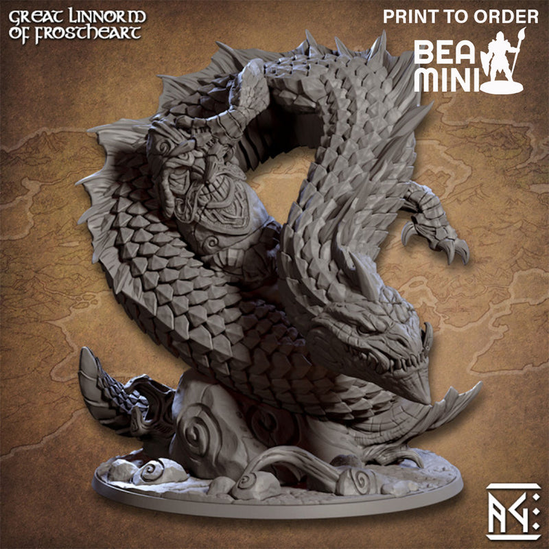 Great Linnorm of Frostheart | BeaMini Print to Order Miniature