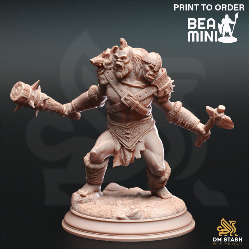 Ettin Savages - Droggod Tribe | BeaMini Print to Order Miniature