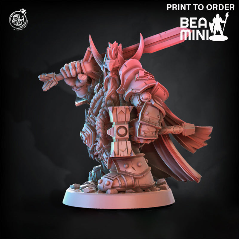 Dwarven Paladin | BeaMini Print to Order Miniature