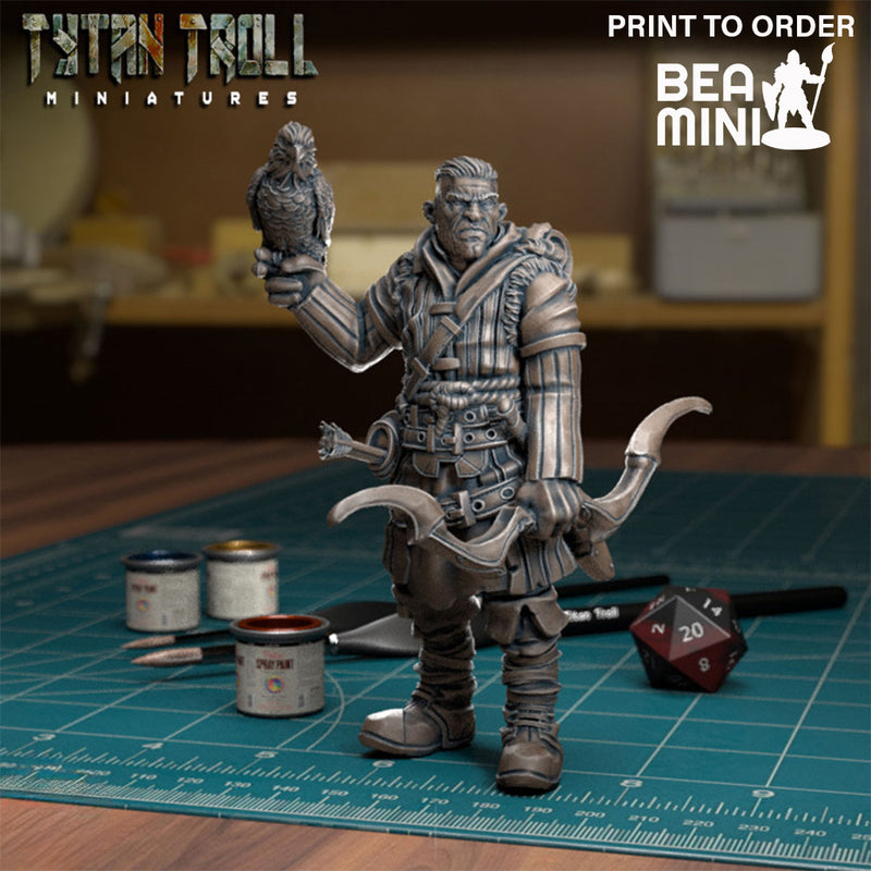 Ranger with Hawk | BeaMini Print to Order Miniatures